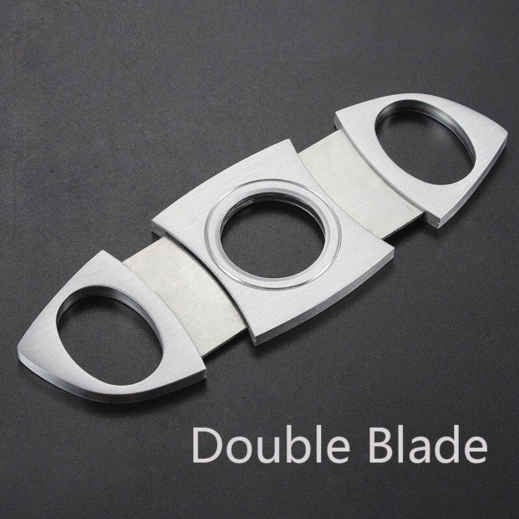 China Manufacturer Cigar Cutter Stainless Steel Smooth Double Blade Exquisite Cigar Accessories Creative Cigar Clipper