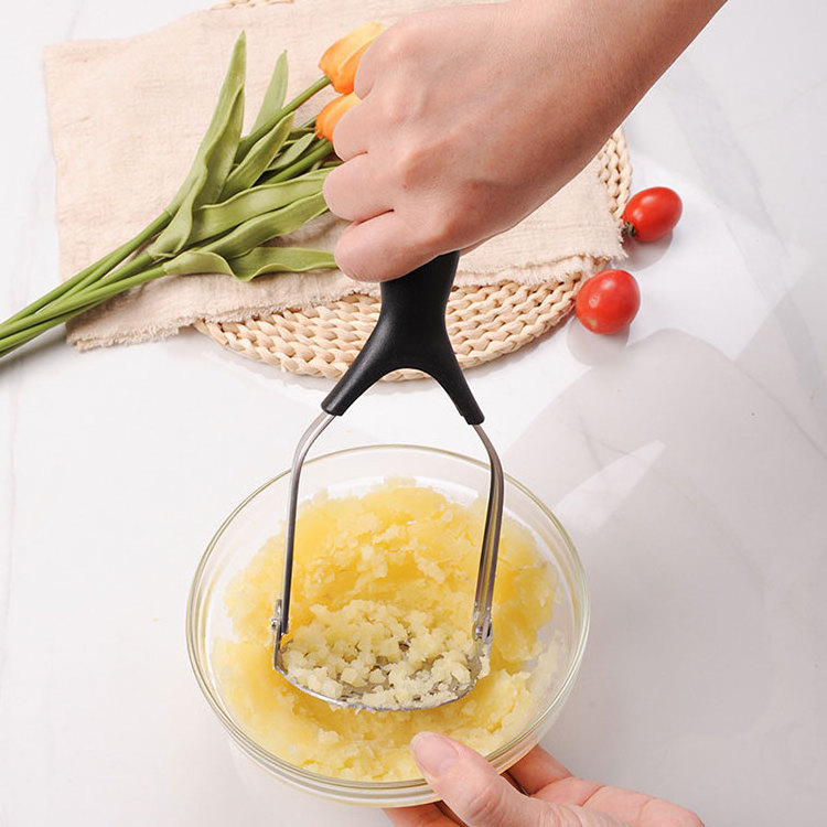 China Manufacturer Hot Selling Kitchen Gadget Metal Stainless Steel Potato Masher for Bean avocado Vegetable