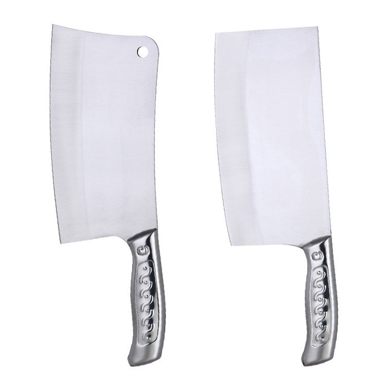 China Cheap Professional Meat Knife White Blade Stainless Steel Bone Chopper Chef Knife with metal Handle