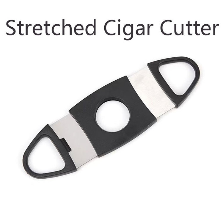 China Factory Wholesale Plastic Cigar Tools Double Blades Stainless Steel Cigar Cutter