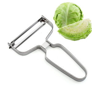 China Manufacturer Kitchen Accessories Metal Big Sharp Metal Stainless Steel Cabbage Vegetable Peeler with Swivel Serrated Blade