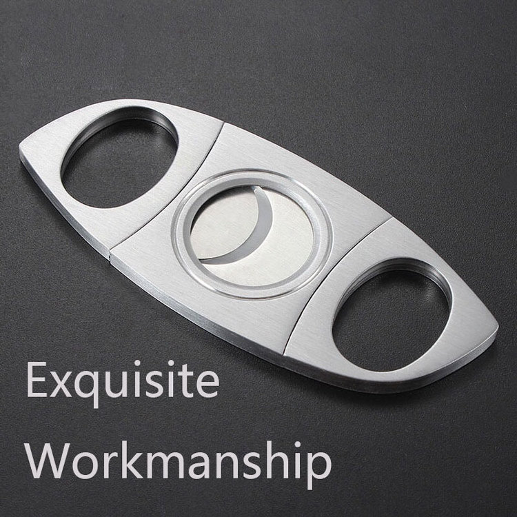 China Manufacturer Cigar Cutter Stainless Steel Smooth Double Blade Exquisite Cigar Accessories Creative Cigar Clipper