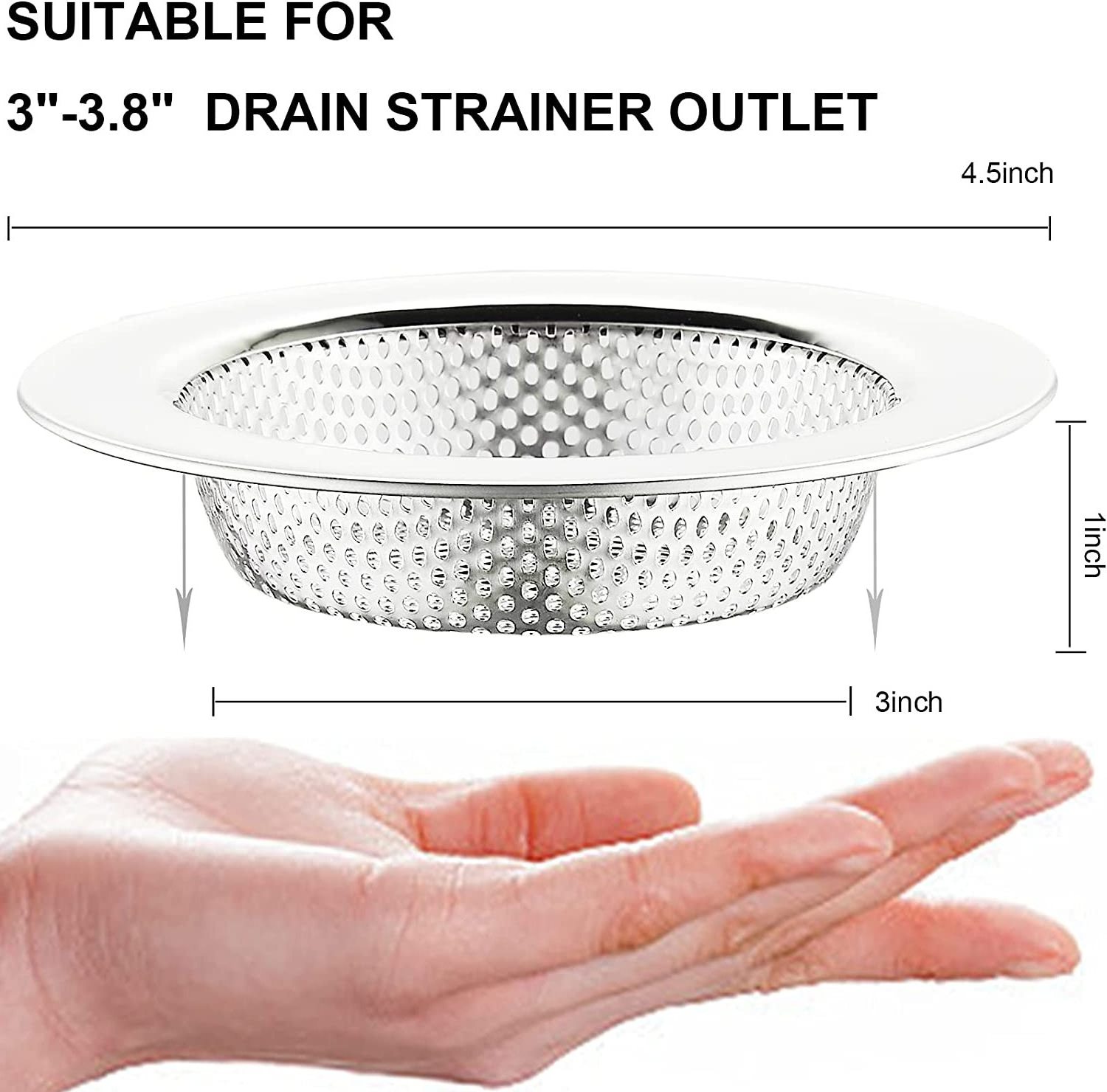 Kitchen Sink Strainer Stainless Steel Kitchen Sink Drain Strainer Sink Strainers With Large Wide Rim 4.5 Diameter For Kit