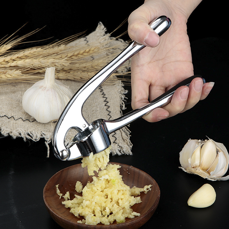 Professional Kitchen Ginger Crusher Easy To Clean Garlic Mincer Chopper Zinc Alloy Stainless Steel Garlic Press