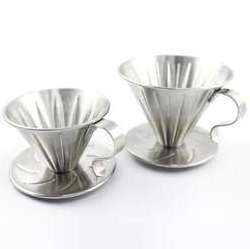 Pour Over Coffee Dripper Stainless Steel Slow Drip Coffee Filter Metal Cone Reusable Single Cup Coffee Maker