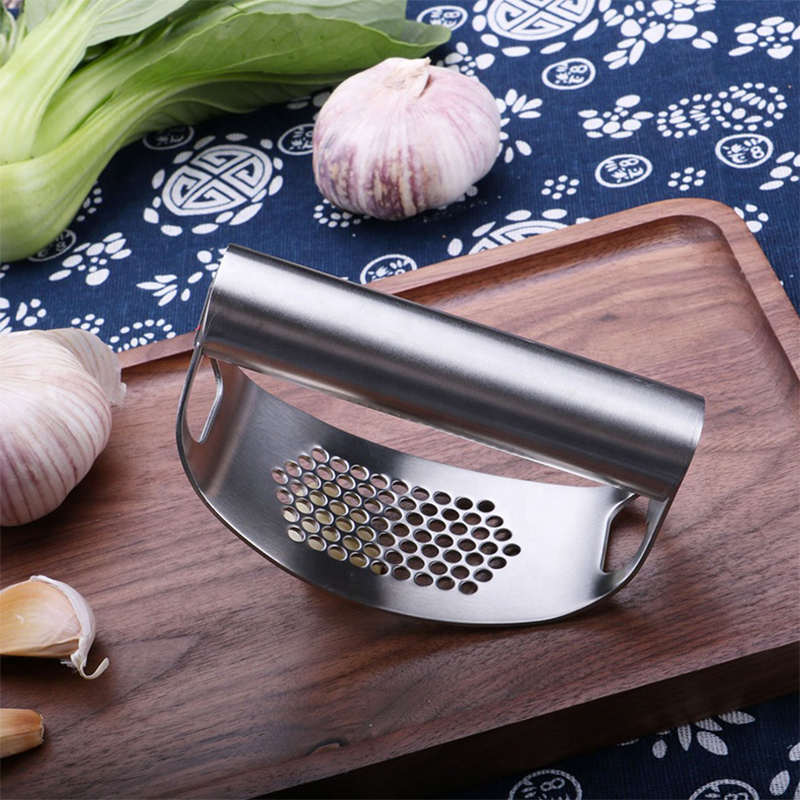 Stainless Steel Hand Garlic Press Rocker Set Garlic Mincer Crusher,Chopper Garlic Crusher Press With Beer Opener