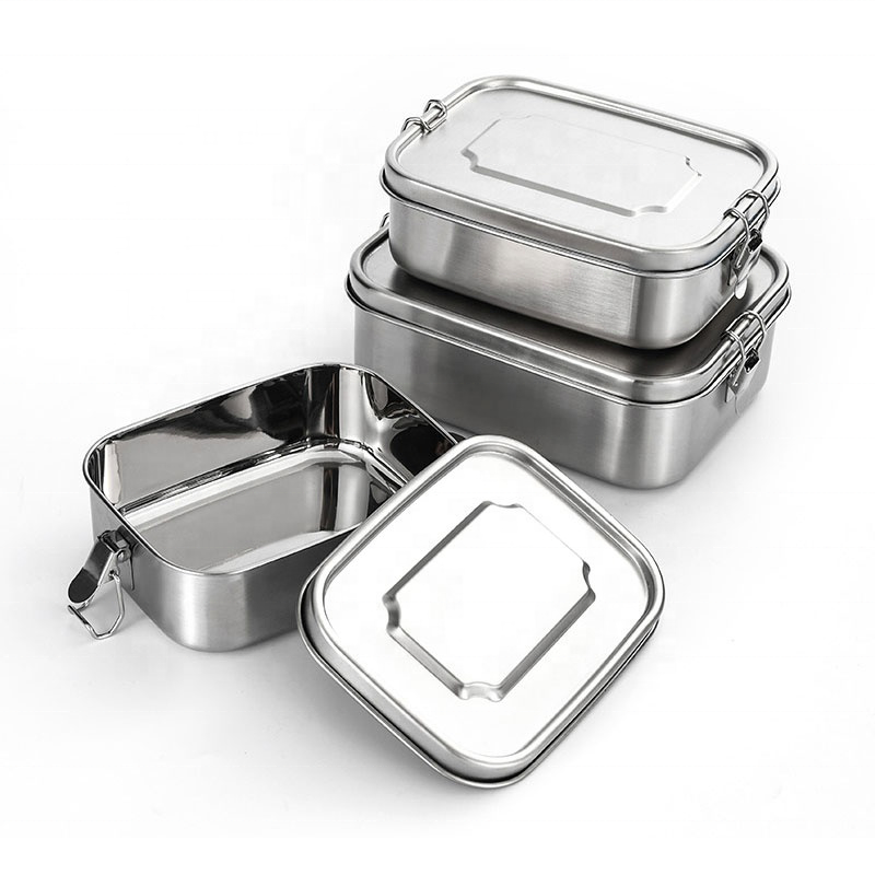 Amazon hot sales  Lightweight Metal Type With Large Capacity 1200ml Stainless Steel  Lunch Box For Chidren And Adults