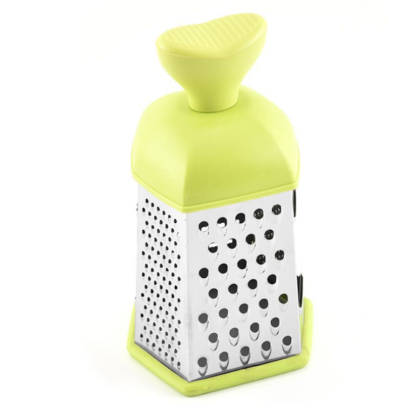 6 Sides Cheese Grater Stainless Steel Round Mandoline Multi Kitchen Grater Machine With Plastic Handle