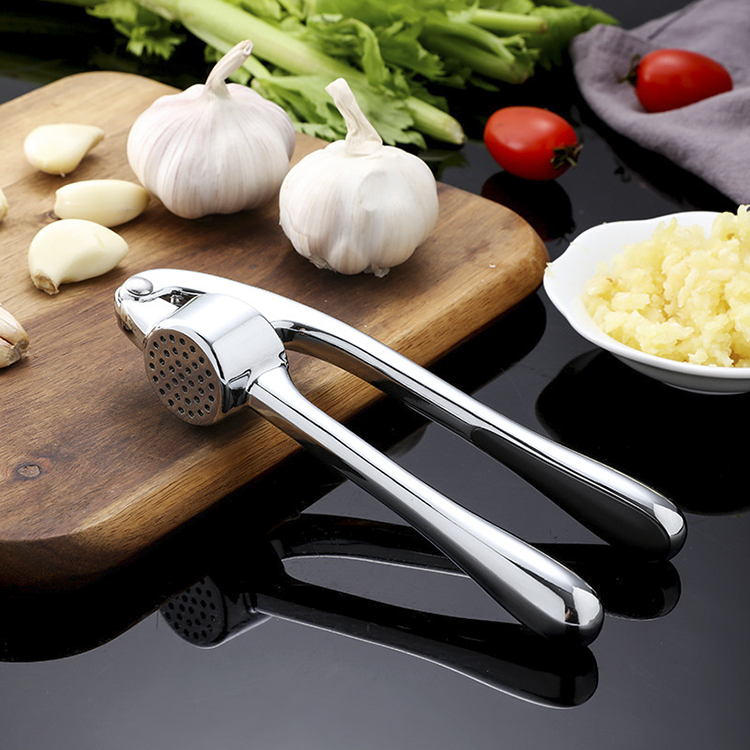 Professional Kitchen Ginger Crusher Easy To Clean Garlic Mincer Chopper Zinc Alloy Stainless Steel Garlic Press