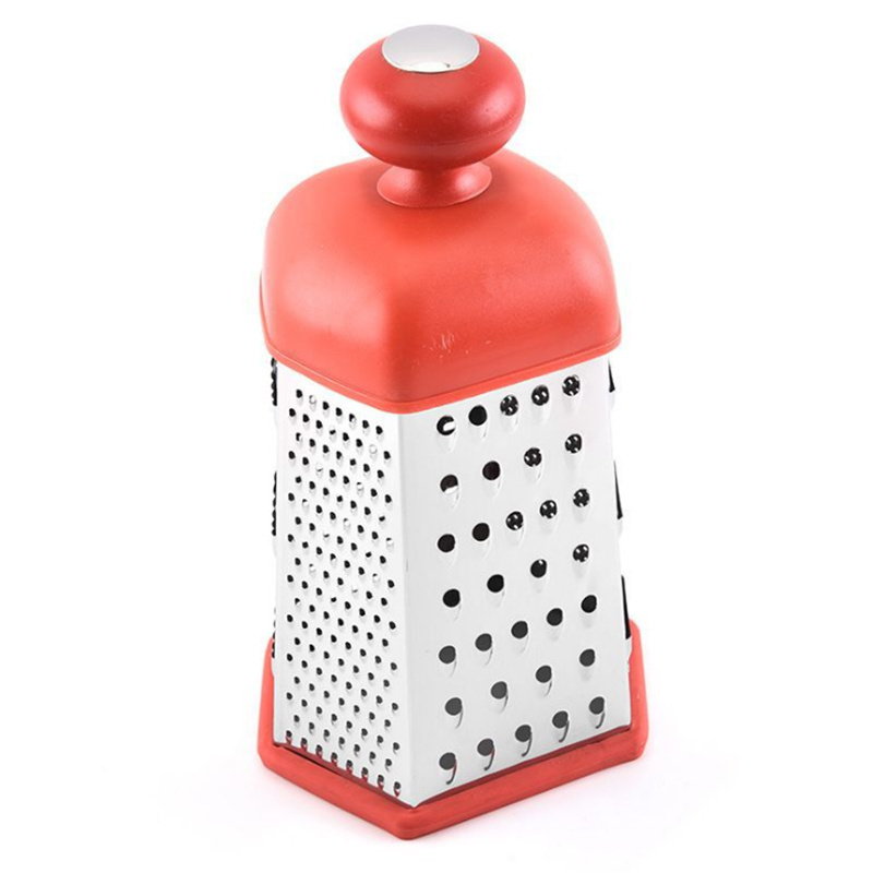 6 Sides Cheese Grater Stainless Steel Round Mandoline Multi Kitchen Grater Machine With Plastic Handle