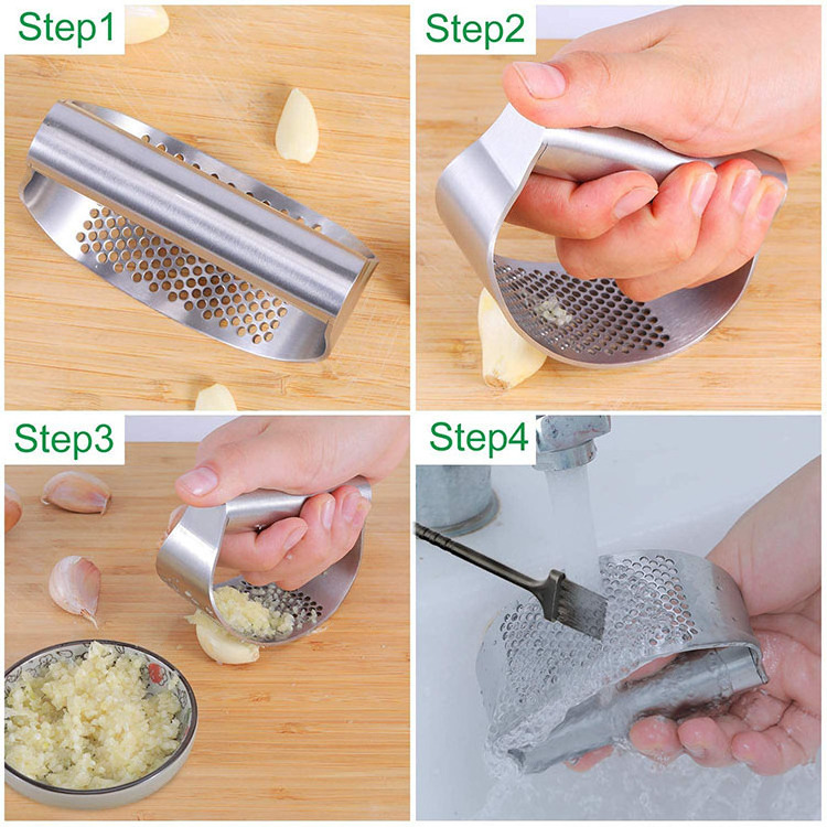 Kitchen Gadget Garlic Press with Handle Garlic Squeezer Chopper Mincer