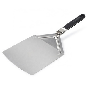 Hot Selling Stainless Steel Pizza Tools Functional Pizza Shovel and Turning Peel with Foldable Handle