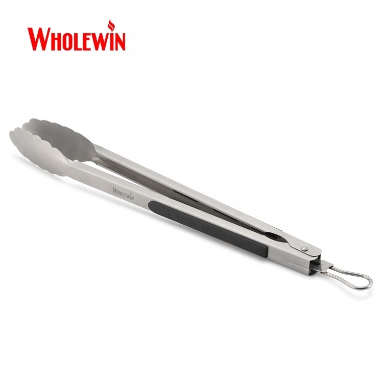 Outdoor BBQ Tongs for Parties Kitchen Grille Locking Food Tongs with Heat Resistant Handle Grip Manufacturer Advantages