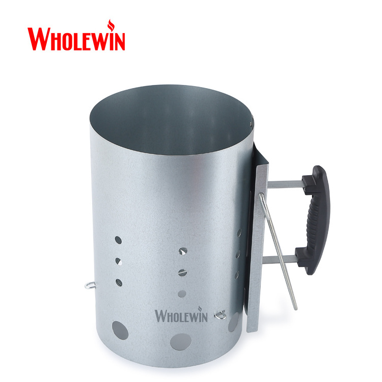 Promotion Wholesale Big capacity Bbq Charcoal Starter Charcoal Chimney Starter With Two Handle