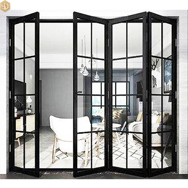 French Design Aluminum Glass Folding Sliding Door For Balcony Waterproof Door Soundproof Door