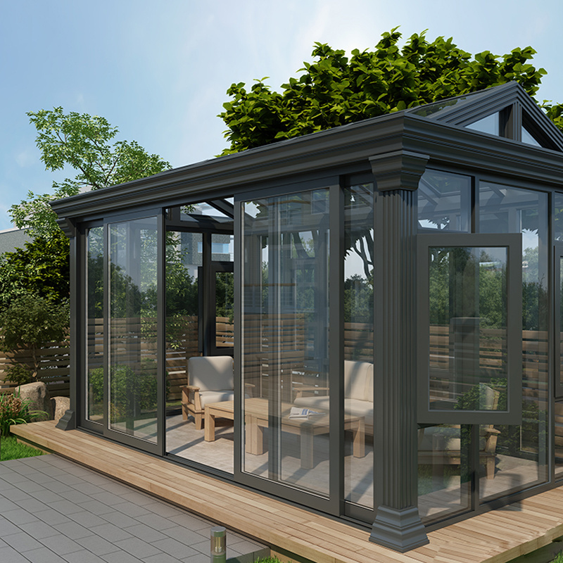 Latest Designs Glass Aluminum Frame House for Garden Villa Prefab House Price