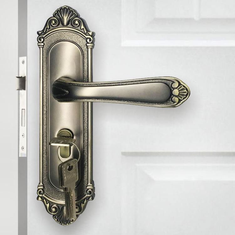 brass handle locks wooden door handle lock