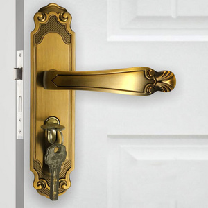 brass handle locks wooden door handle lock