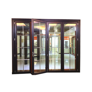 Hight Quality Aluminum Alloy Folding Door Safety Double Toughened Glass doors for Kitchen Lobby