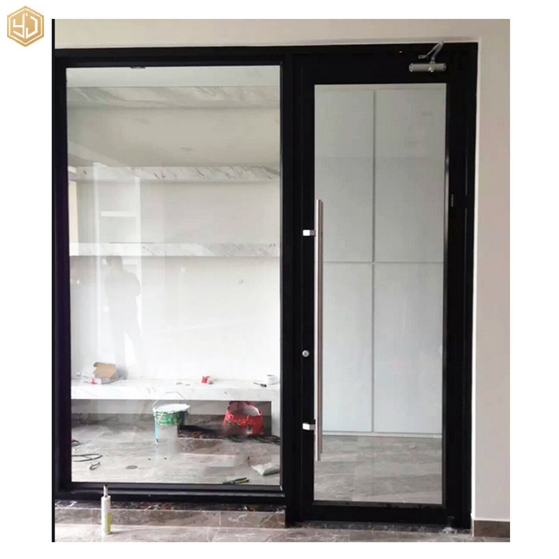 Hot Sale Aluminum Tempered Glass Door Entrance Door For Office Door Wholesale