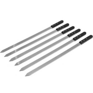 High Quality Long Sizes Stainless Steel BBQ Roast Skewers with Wood Handle