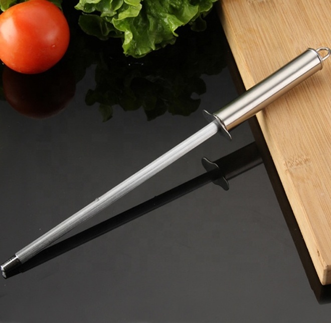 8 inch Stainless Steel Kitchen Knife Sharpener With Hanger Chef Knives Sharpening Rod