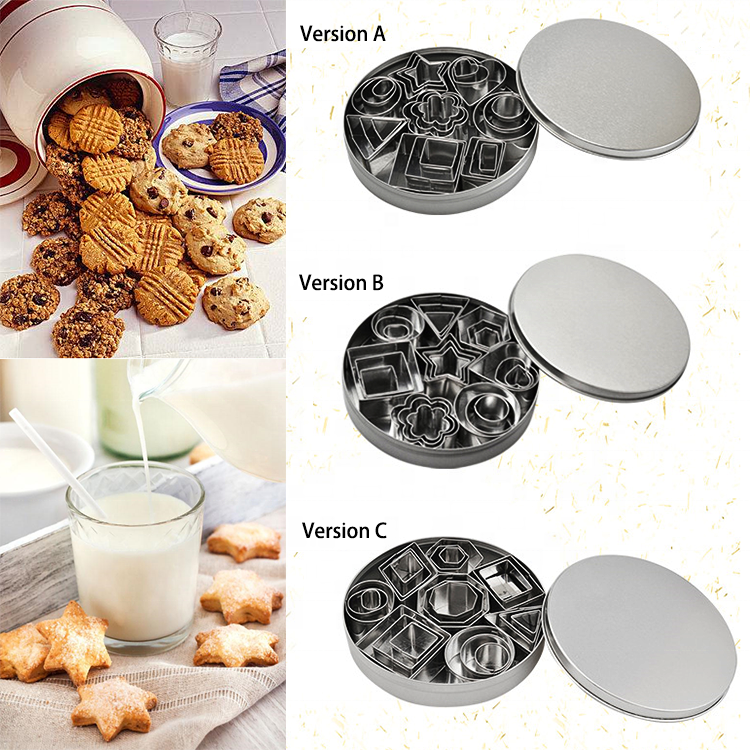 High quality OEM food grade cookie stamp fondant cake tools different shapes stainless steel cookie cutter