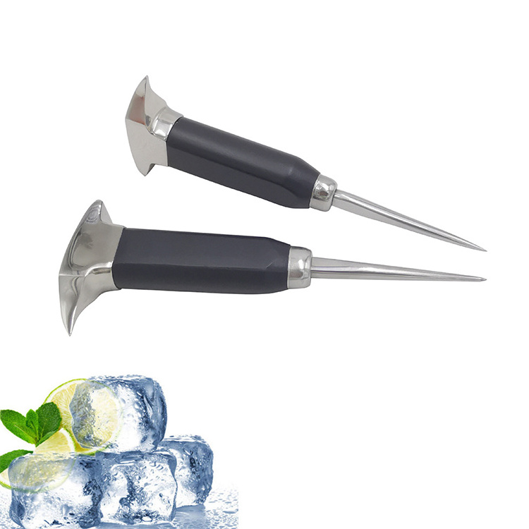 Stainless Steel Ice Pick  Ice Chipper Ice Tool Crusher For Party  Bar Wooden handle Carving Tool with cr Kitchen tool