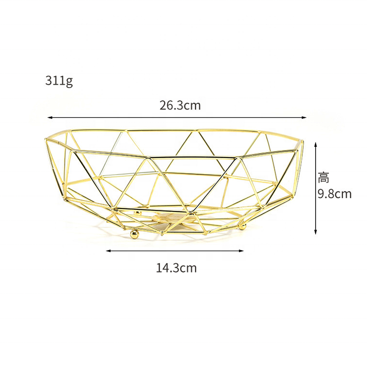 Fashion creative office home holder stand serving metal banana copper plating Iron fruit basket