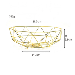 Fashion creative office home holder stand serving metal banana copper plating Iron fruit basket