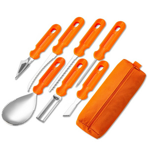 OEM Fruit Decorating Carving Tools scraper carving 8 piece set Halloween Stainless Steel Pumpkin Carving Tools Kit