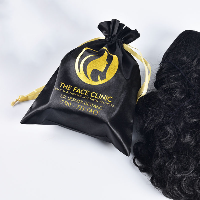 Custom Private Label Hair Wig Extension Custom Satin Bags Wig Storage Bag