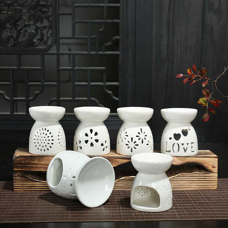 New design customer Exquisite Ceramic Tart Oil Wax Melt Burner Home Decor Fragrance Warmer  Candle Warmer lamp YIB002-1