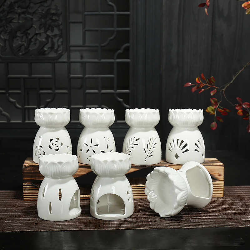 New design customer Exquisite Ceramic Tart Oil Wax Melt Burner Home Decor Fragrance Warmer  Candle Warmer lamp YIB002-1