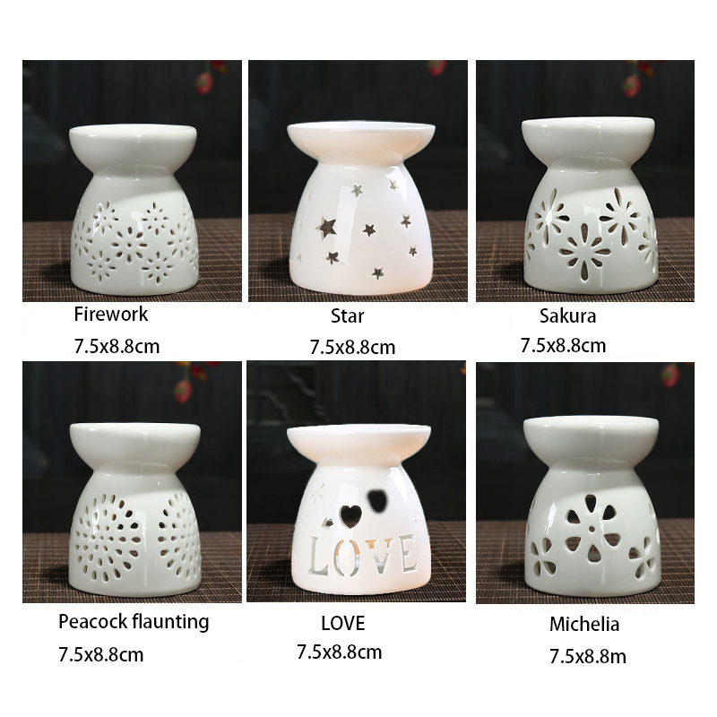 New design customer Exquisite Ceramic Tart Oil Wax Melt Burner Home Decor Fragrance Warmer  Candle Warmer lamp YIB002-1