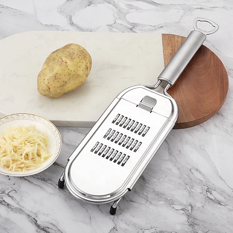 Multi-functional Stainless Steel Vegetable Garlic Cheese Peeler with ABS Hand Protector Knife Potato Carrot Vegetable Grater