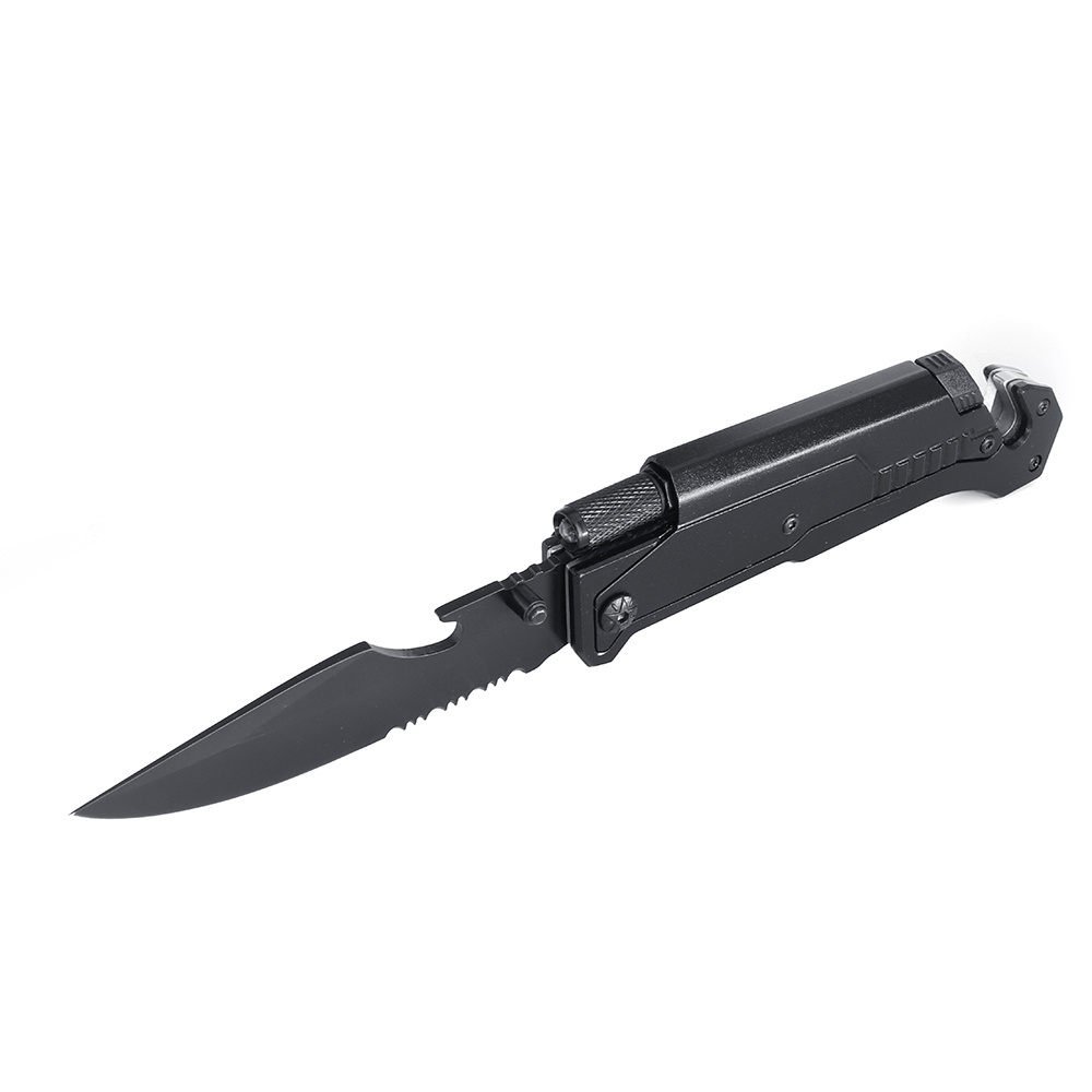 Outdoor Multifunction Folding Survive Knife with LED light/belt Cutter/Fire Starter Survival Knife Hunting Knife