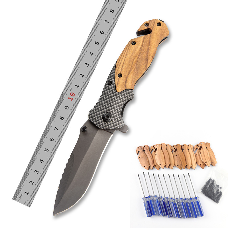 X50 other hand tools olive wood handle outdoor camp csgo edc camping survival tactical folding pocket hunting knife