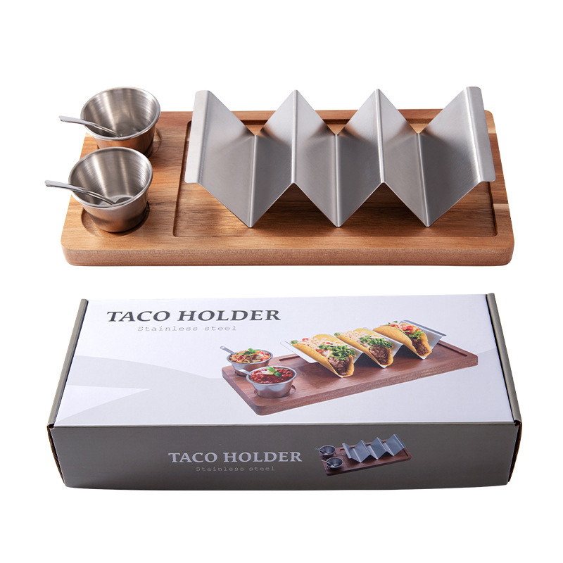 kitchen accessories 4 in 1 taco holder stand stainless pancakes frame set