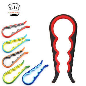 Kitchen Gadgets 2021 Amazon 4 in 1 Multifunction Rubber One Touch Adjustable Universal Easy Grip Twist Bottle Jar Opener