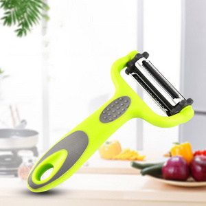 Kitchen Gadgets Vegetable Fruit Multifunction Rotatable Sharp Straight Serrated Julienne Blades Y 3 in 1 Peeler Slicer Shredder