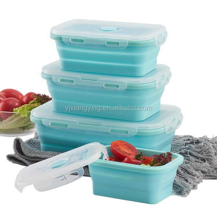 hot selling kitchen accessories kitchen gadget tools food grade foldable silicone lunch box