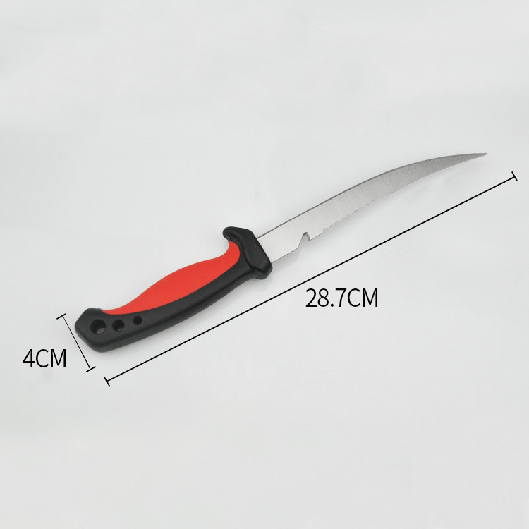 Kitchen filleting slicing knives outdoor survival diving hunt camping fillet stainless steel fishing bait knife with sheath