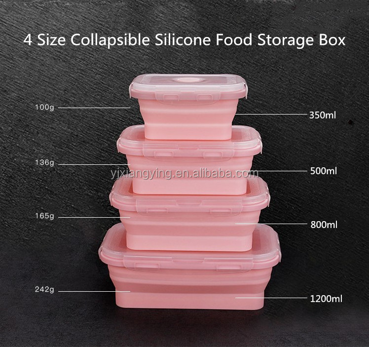 hot selling kitchen accessories kitchen gadget tools food grade foldable silicone lunch box