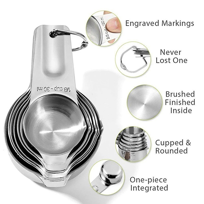 kitchen accessories baking tools gadgets stainless steel measuring cups and spoons set