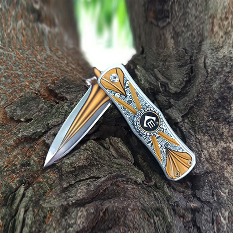 Wholesale Edc Camping Blade Handmade 3d printing Cold small Folding Pocket Knife With Fidget Spinner