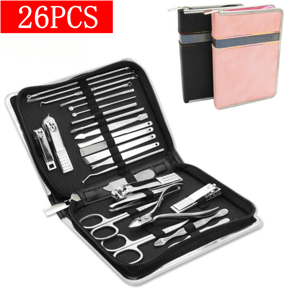 Set Professional Nail Clipper Kit 26 Pieces Stainll Professional Flexible Movable Tools Kits Nail Beauty Tool Set