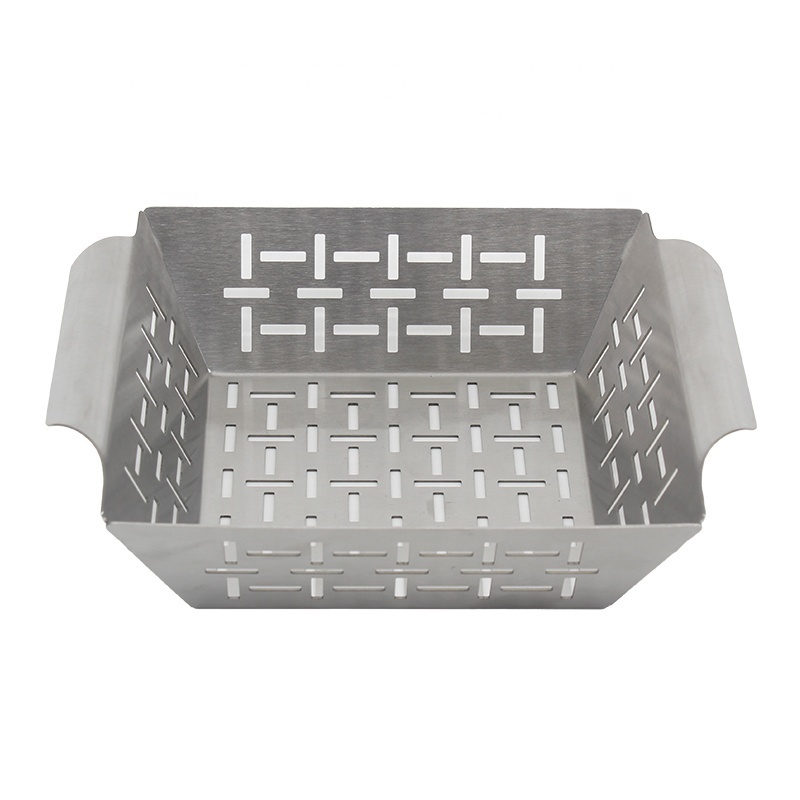 Factory price stainless steel bbq grill pan vegetable grill basket for barbecue