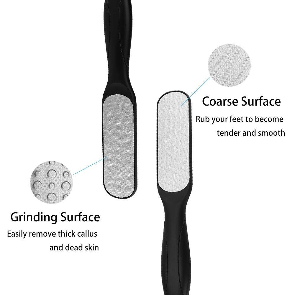 Xugao 304 Stainless Steel Pedicure Black Double-Sided Foot File Scraper for Wet and Dry Feet