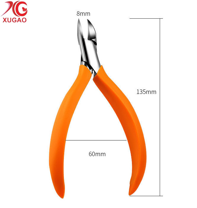 Xugao Professional Good Quality Stainless Steel Nail Nipper Sharpening Silicone Cover Hand Nail Cuticle Nipper Tools